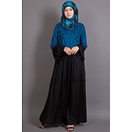 Dual colored embroidered abaya Dual colored embroidered abaya